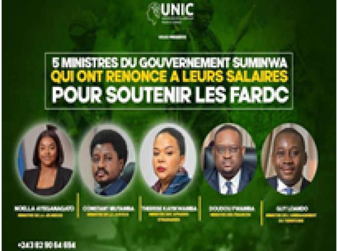 Agression rwandaise :Voici les 5 Ministres qui ont cédé leurs salaires en soutien aux FARDC